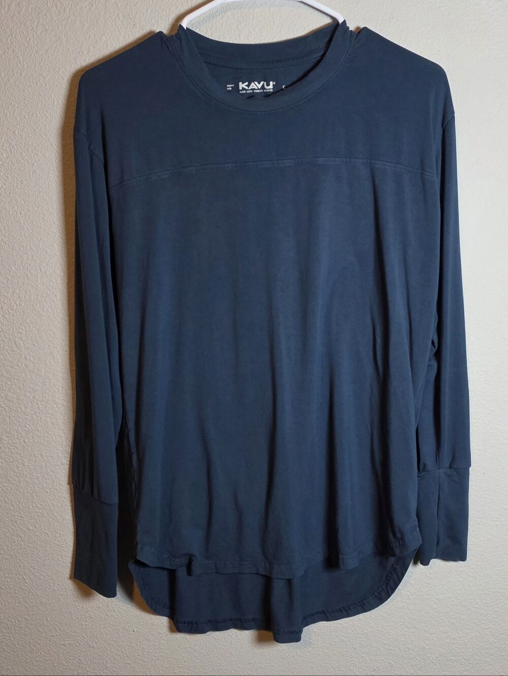 ​KAVU Mazama Womens Small Blue Long Sleeve Shirt Top Thumbholes Gorpcore